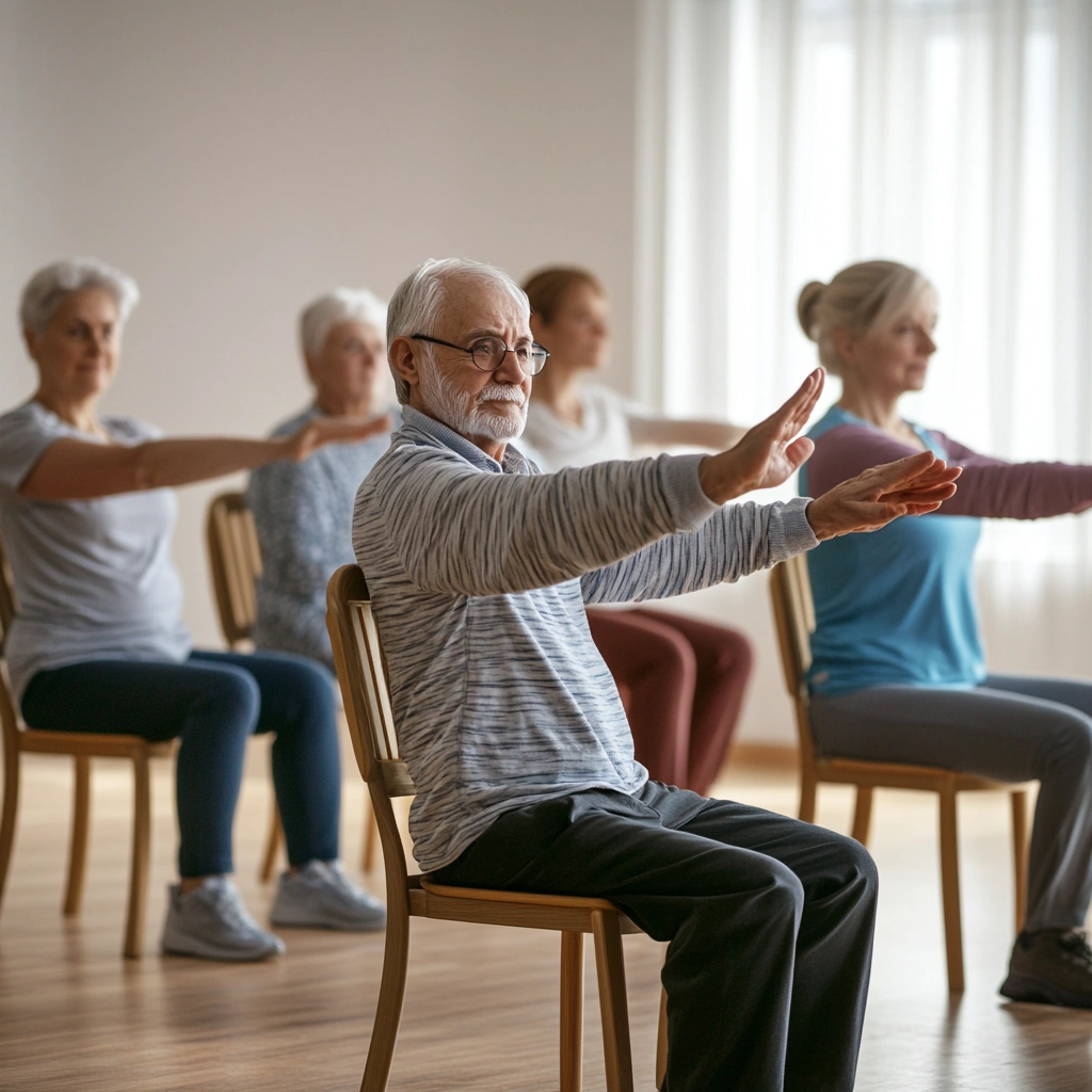 Йога на стільці для людей з обмеженою рухливістю